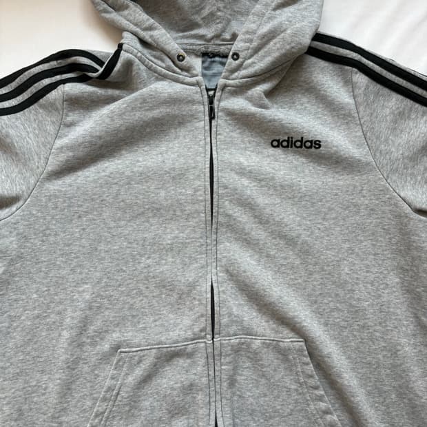 아디다스 스펠아웃 그레이 블랙 후드집업