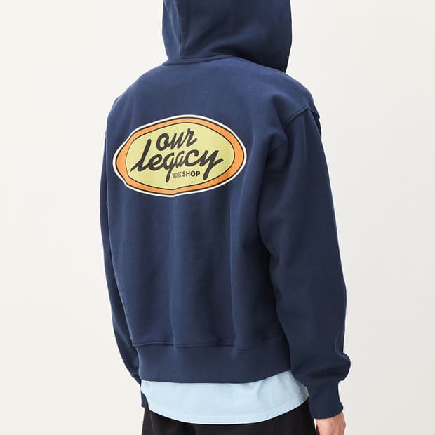 새제품 Our Legacy Oval Zip Hoodie Navy XXL