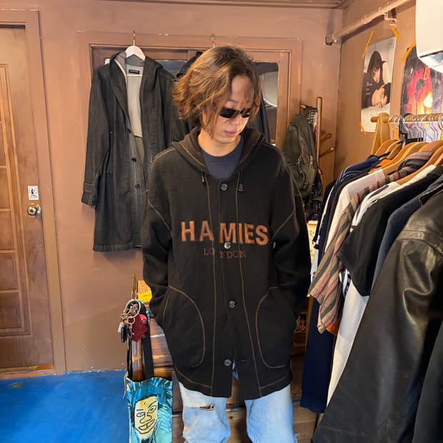 90s Hamies london wool hood jacket