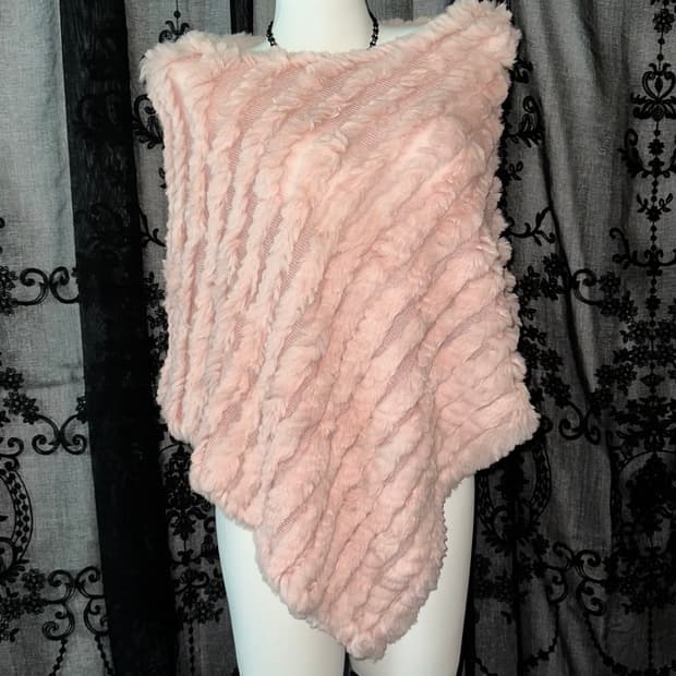 Baby Pink Rabbit Fur Cloak