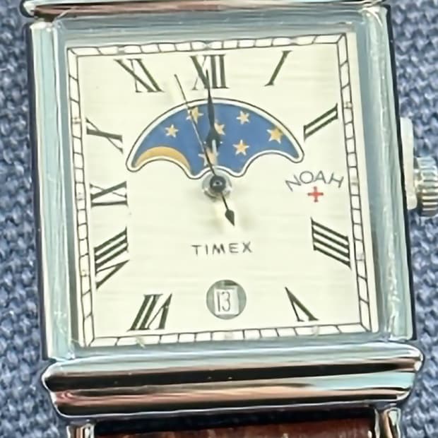 
(새상품)타이맥스 x 노아 문페이즈
브라운 가죽 시계
