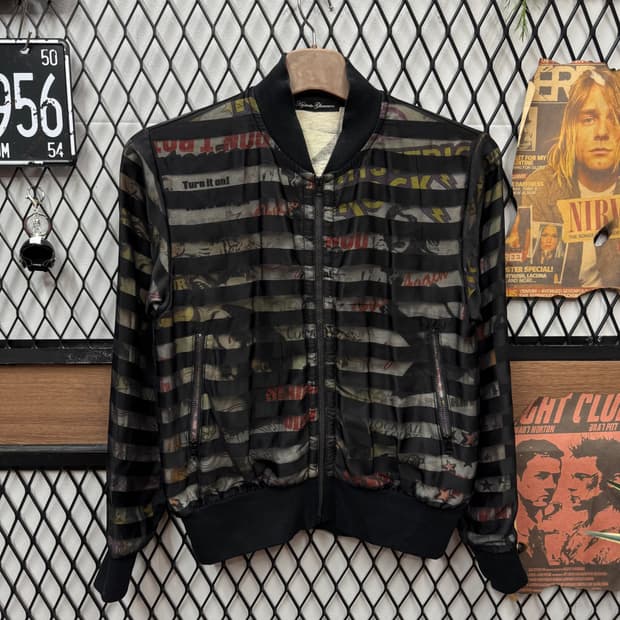 00s 히스테릭 글래머 그래픽 보머자켓 전후면 프린팅 포인트 블랙