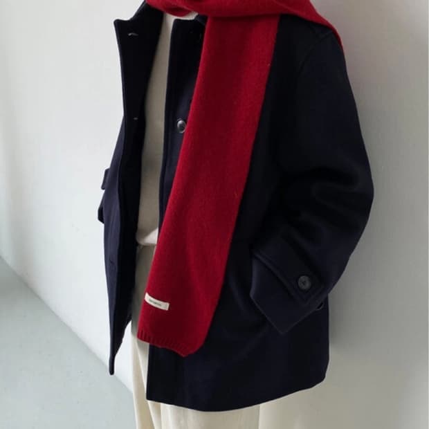 네이비 하프 코트 새상품