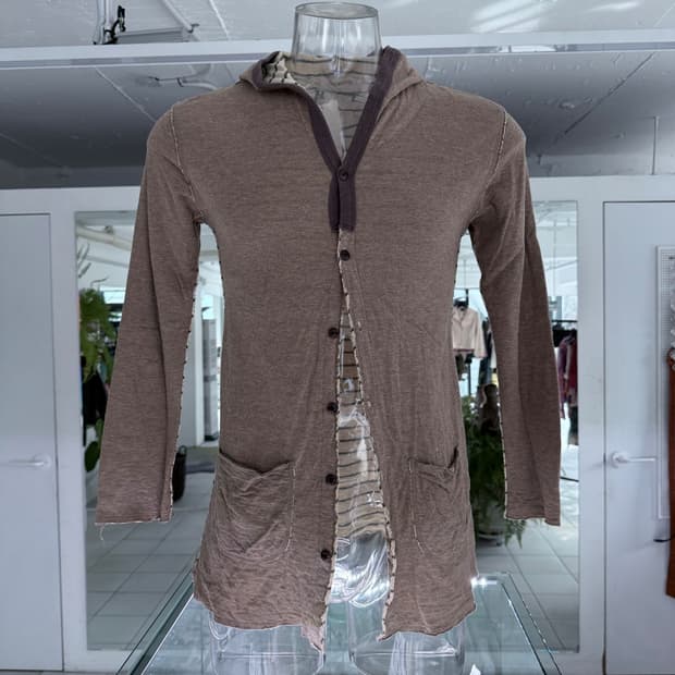 hooded long cardigan