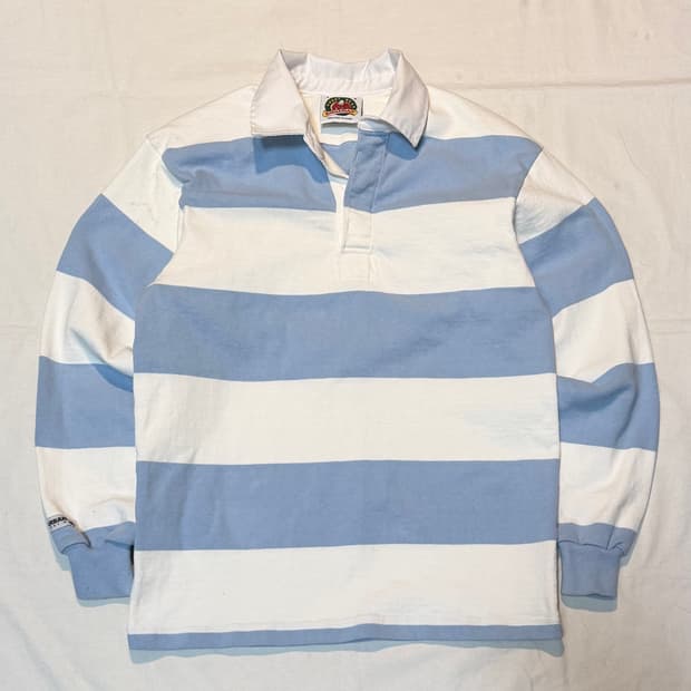 바바리안 롱슬리브 럭비티 스카이블루 화이트