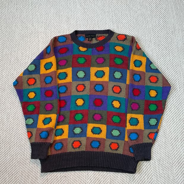 PAVO READ 핸드니팅 피마코튼 아트 패턴 니트 