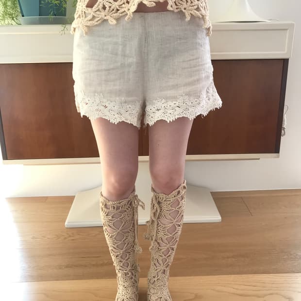 vintage lace short pants