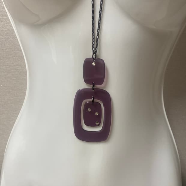 UOVO 퍼플 아크릴 네크리스 목걸이