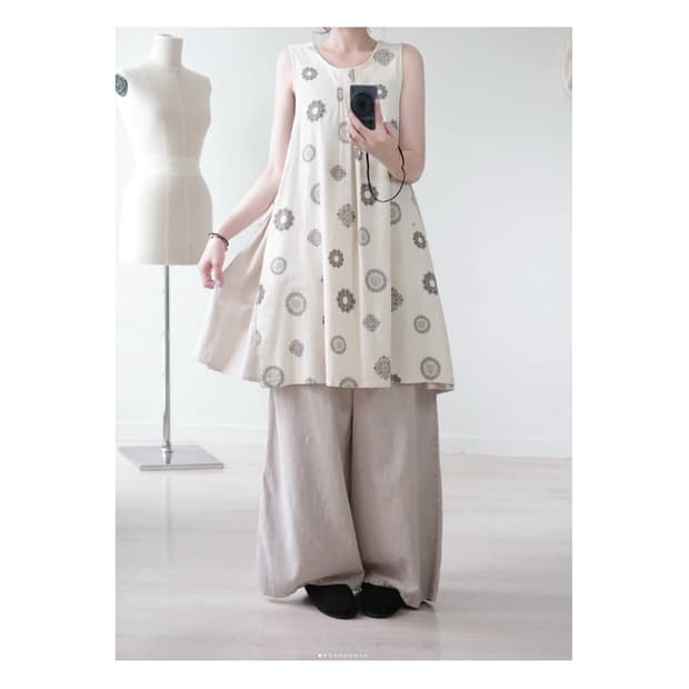 Ivory patterend lace A-line tunic dress