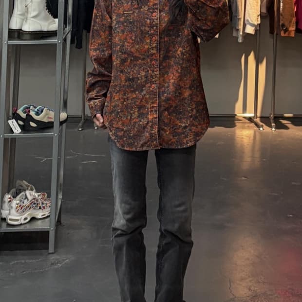 디스이즈네버댓 코듀로이 플로랄 셔츠 A3455