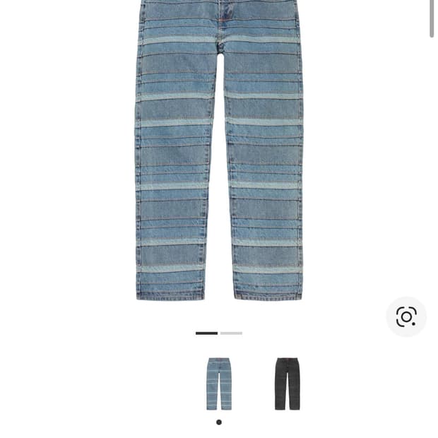 (새상품)슈프림 레이어드 진 워시드 블루 - 22FW