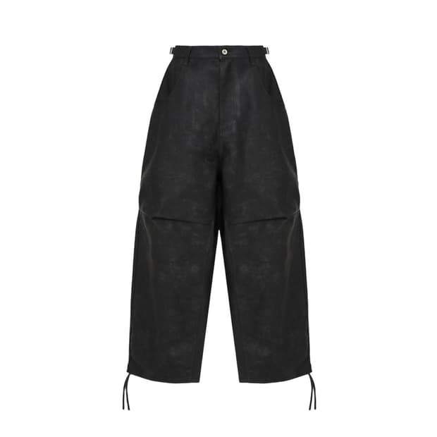 [L] MJD x 코인 서울 3D 니 에코 레더 팬츠 블랙