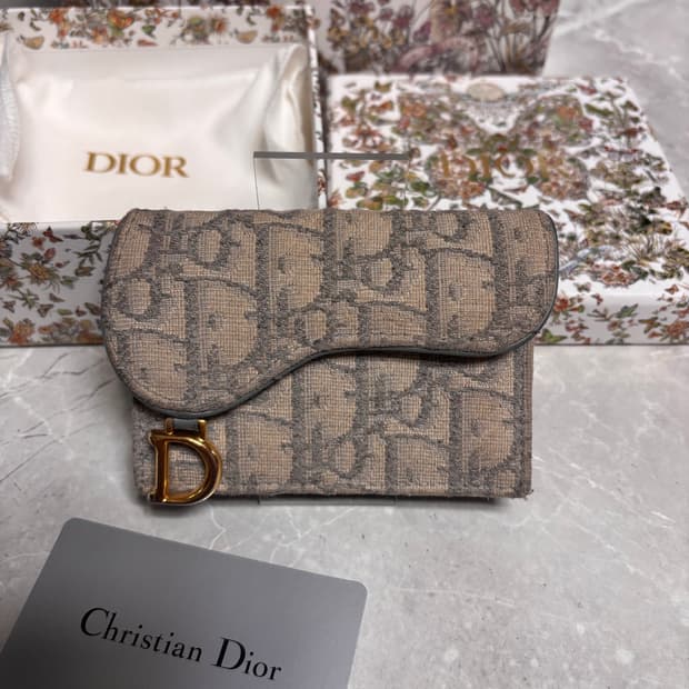 [A급] 풀박스 디올 새들 블룸 오블리크 카드지갑