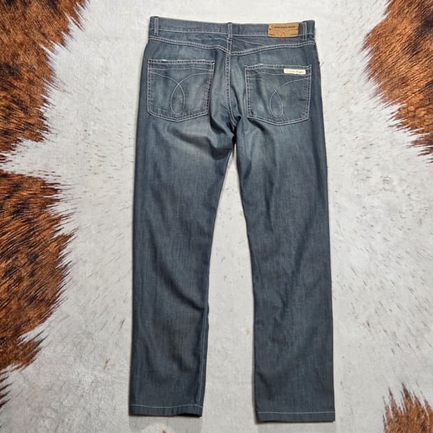 캘빈 클라인 워시드 블루 데님팬츠