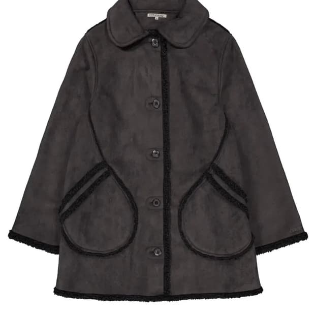 ((구해요))코이세이오 라운드 칼라 스웨이드 자켓 무스탕 차콜 구합니다