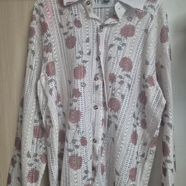 빈티지 페이즈리 꽃문의 셔츠