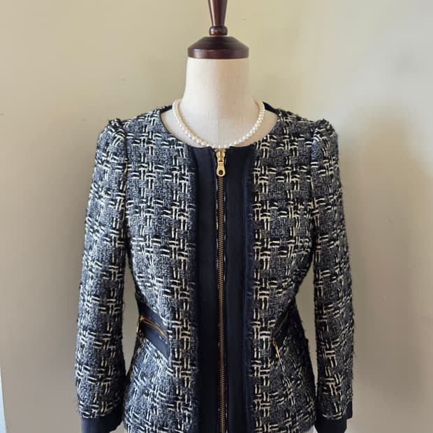 린톤 트위드 집업 자켓