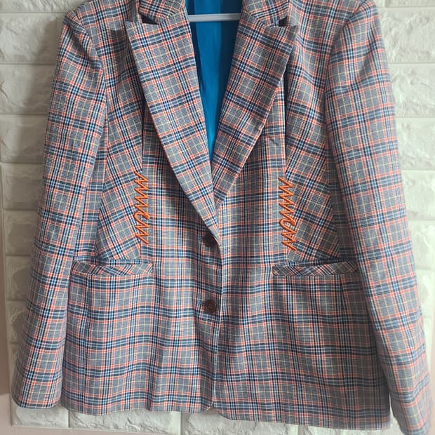 MMOW 체크 자켓 오렌지 포인트