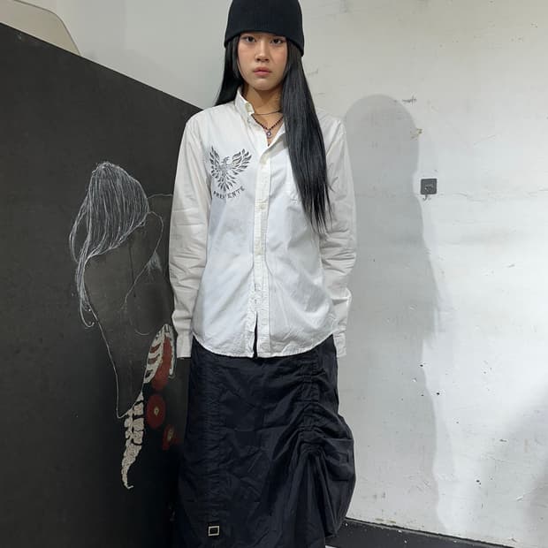 JPN Prepotente 화이트 고딕 자수 셔츠 자켓 M