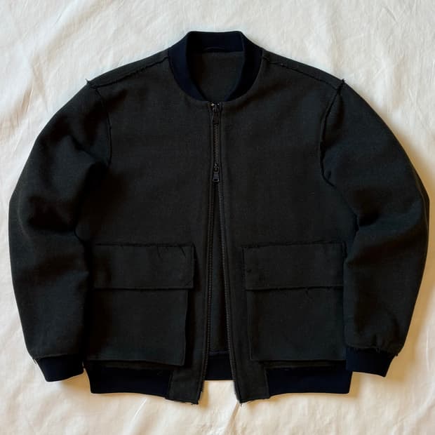 [100-102] DKNY 다크 올리브드랩 2way 봄버 자켓