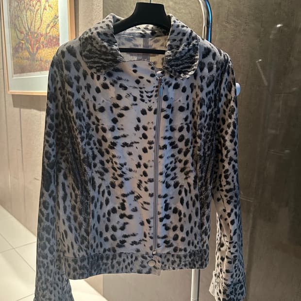 (정가170) Roberto Cavalli 레오파드 집업 자켓