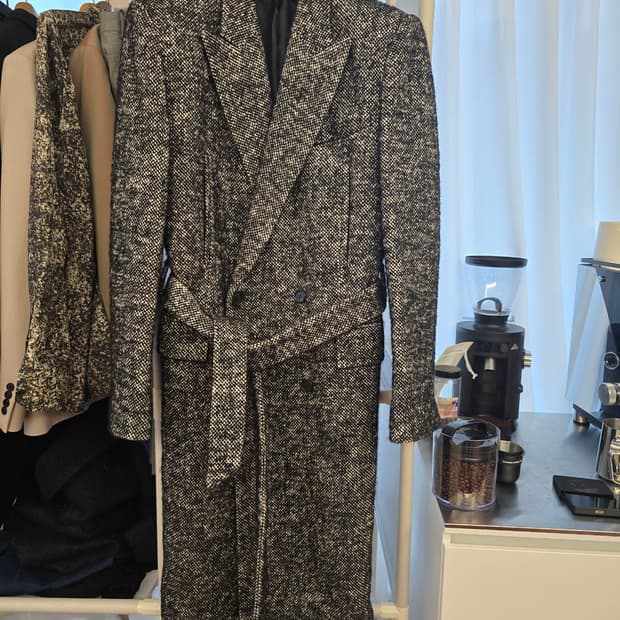 준지 트위드 롱코트 48사이즈(103~105)