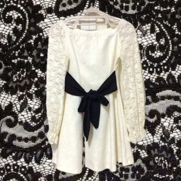 마즈 mars 레이스 리본 원피스 히메갸루 로걀 빈티지 양산형 지뢰계