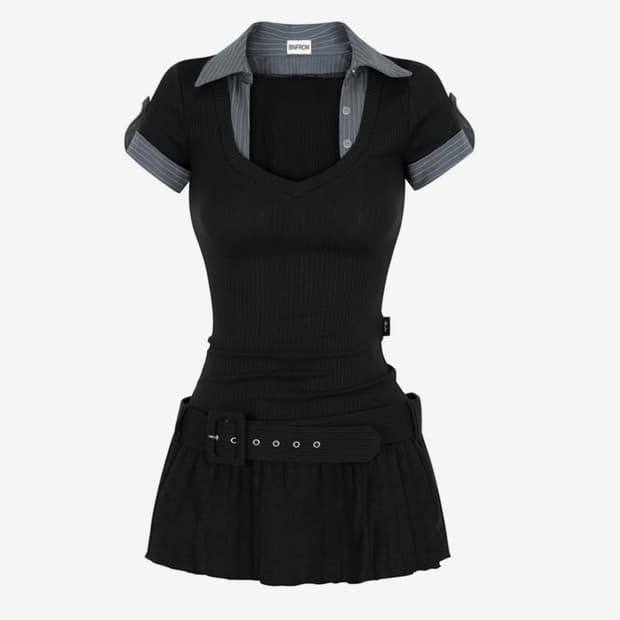 비엔프롬 원피스 bnfrom study wasit belt dress