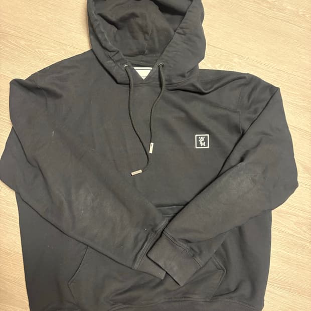 우영미 로고 블랙 후드티 48 황금사이즈