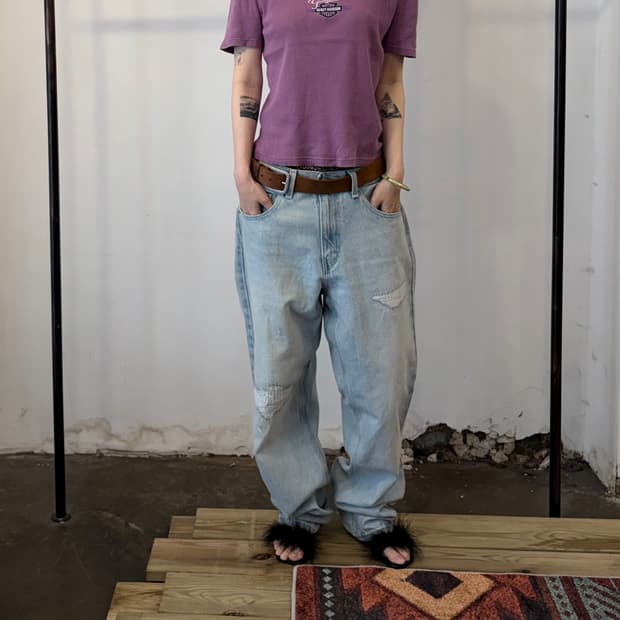 리바이스 실버탭 라이트워시 와이드 데님 팬츠