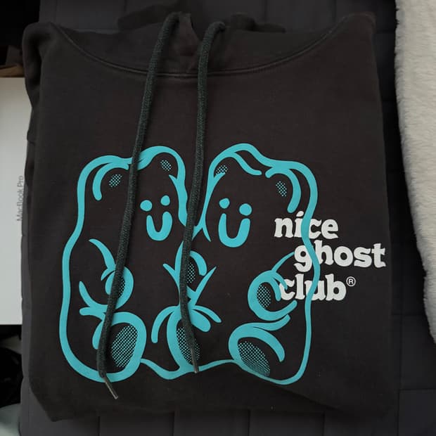 구미베어 앤 로고 후드티 차콜