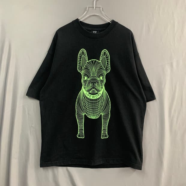 L 라이프워크 빅 라독 로고 프린팅 오버핏 반팔티