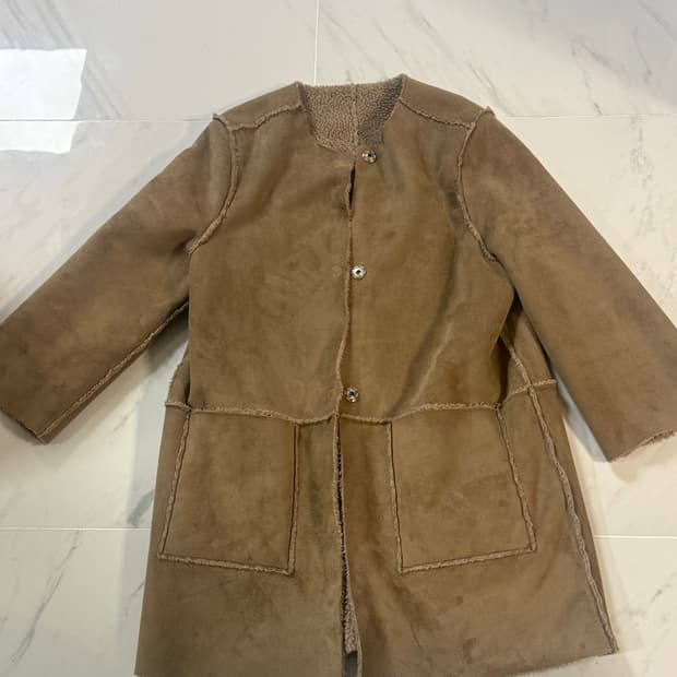 h&m 리버시블 무스탕 플리스 하프코트 