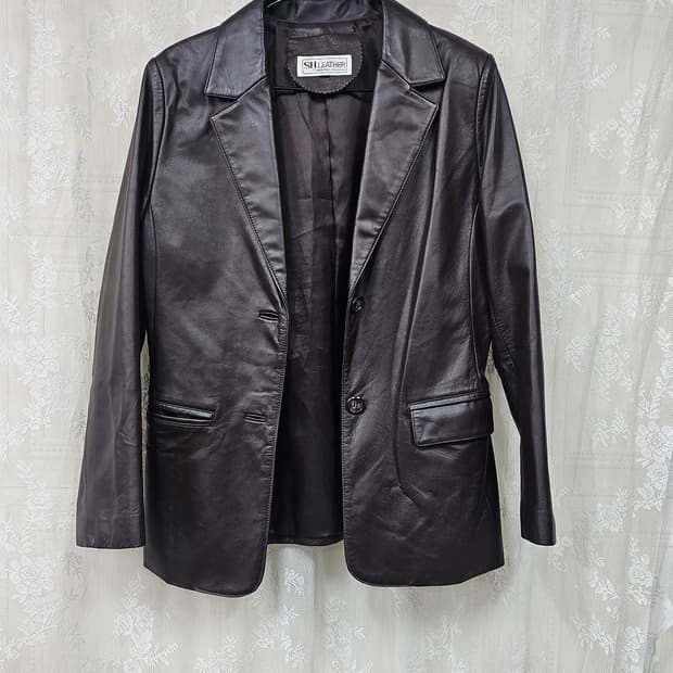 브라운 가죽자켓 