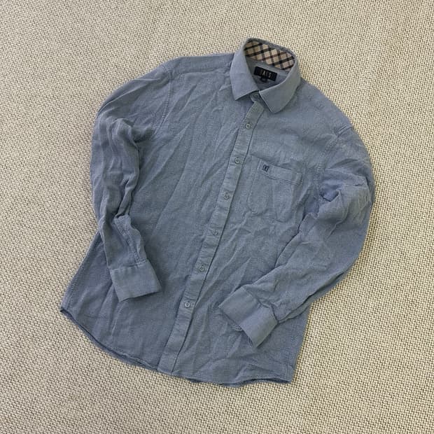 100 닥스 체크 카라 긴팔 셔츠 0408D