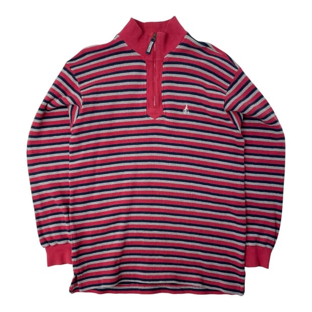 [중고] 빈폴 스트라이프 하프넥 긴팔티 95