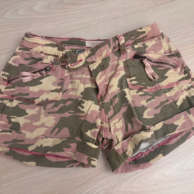 y2k 핑크 밀리터리 갸루 숏팬츠