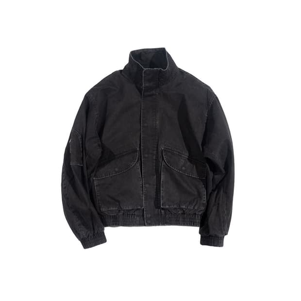 워시드 크롭 점퍼