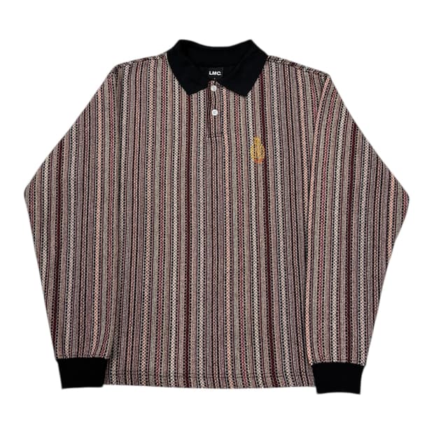 LMC 크레스트 스트라이프 롱슬리브 폴로 니트 카라티 S