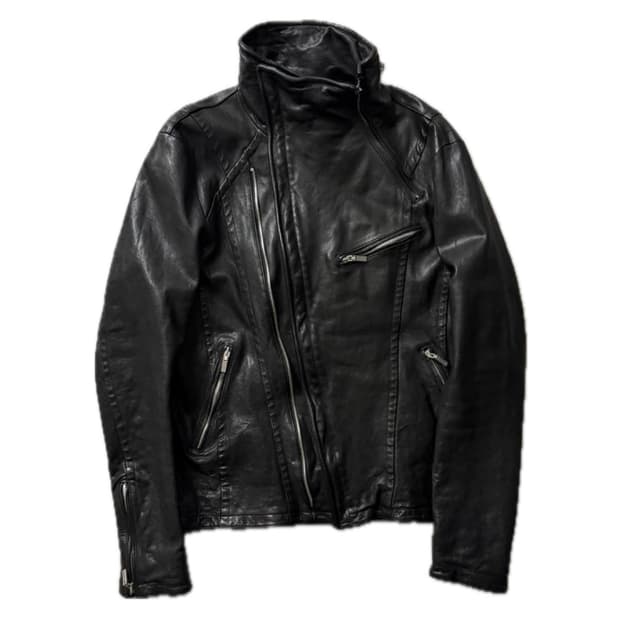 high-neck Italian sheepskin jacket