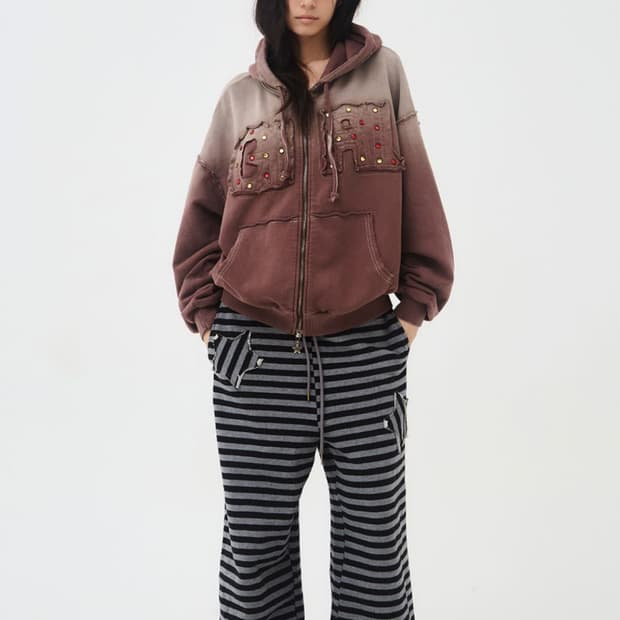 익스파이어드걸 스트라이프 빅 스웻팬츠