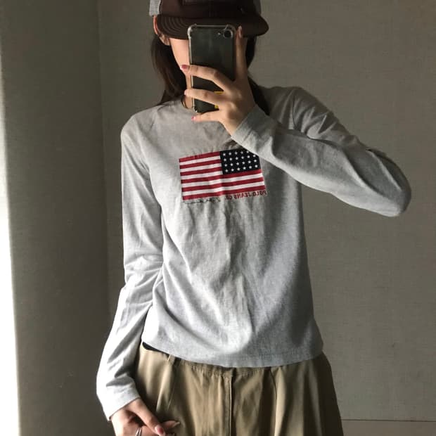폴로 성조기 롱슬리브
