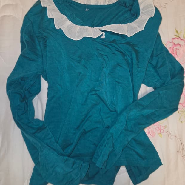 모리걸 갸루 괴짜너드 민트 탑