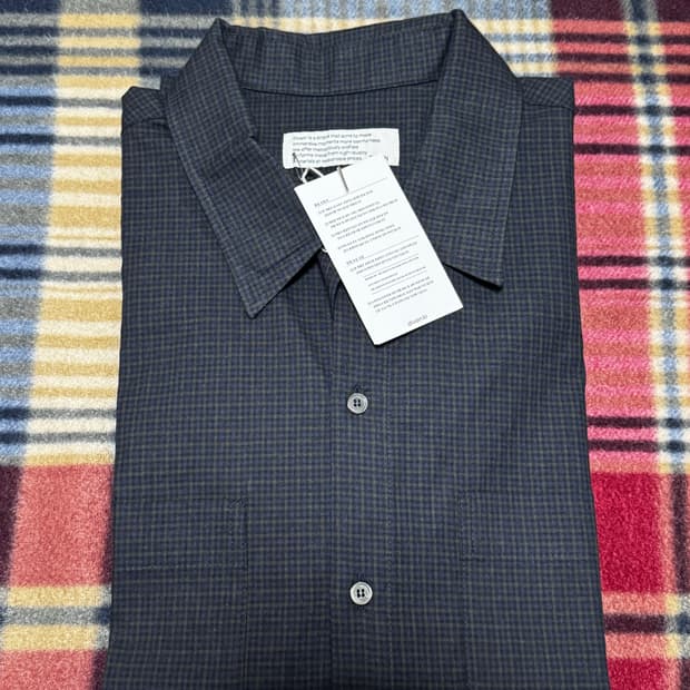 새상품) 다이브인 반팔 체크 셔츠 (네이비,2)