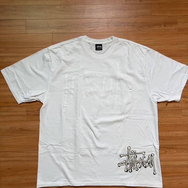 [XL] 스투시 본즈 스탁 티셔츠 화이트