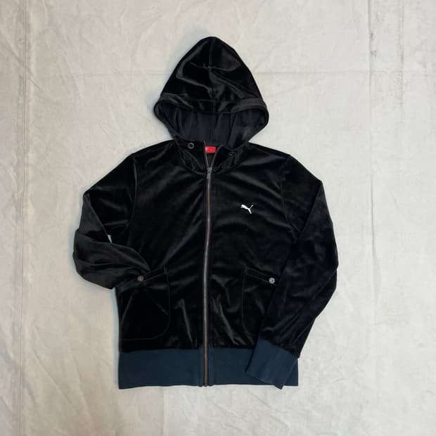 퓨마 벨벳 후드집업