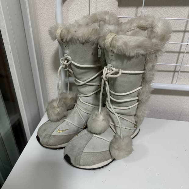 빈티지 나이키 폼폼 롱부츠 퍼 부츠 240