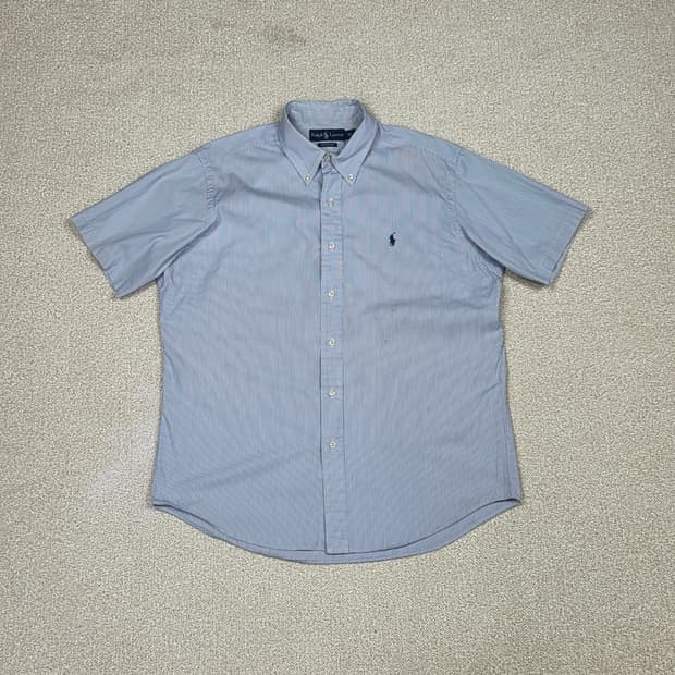 [폴로 랄프로렌] 커스텀핏 핀 스트라이프 반팔 셔츠 | S00109