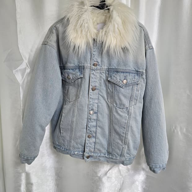 SJYP 퍼 칼라 데님 자켓 (1847)