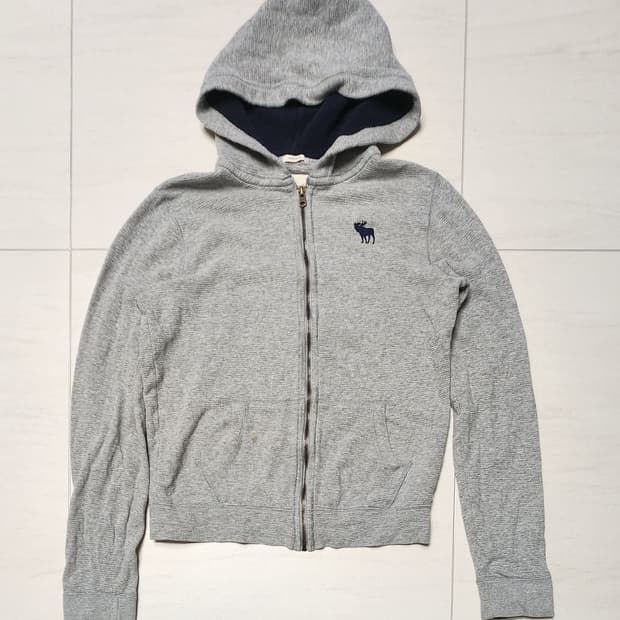 빈티지 아베크롬비 와플 그레이 후드집업 L